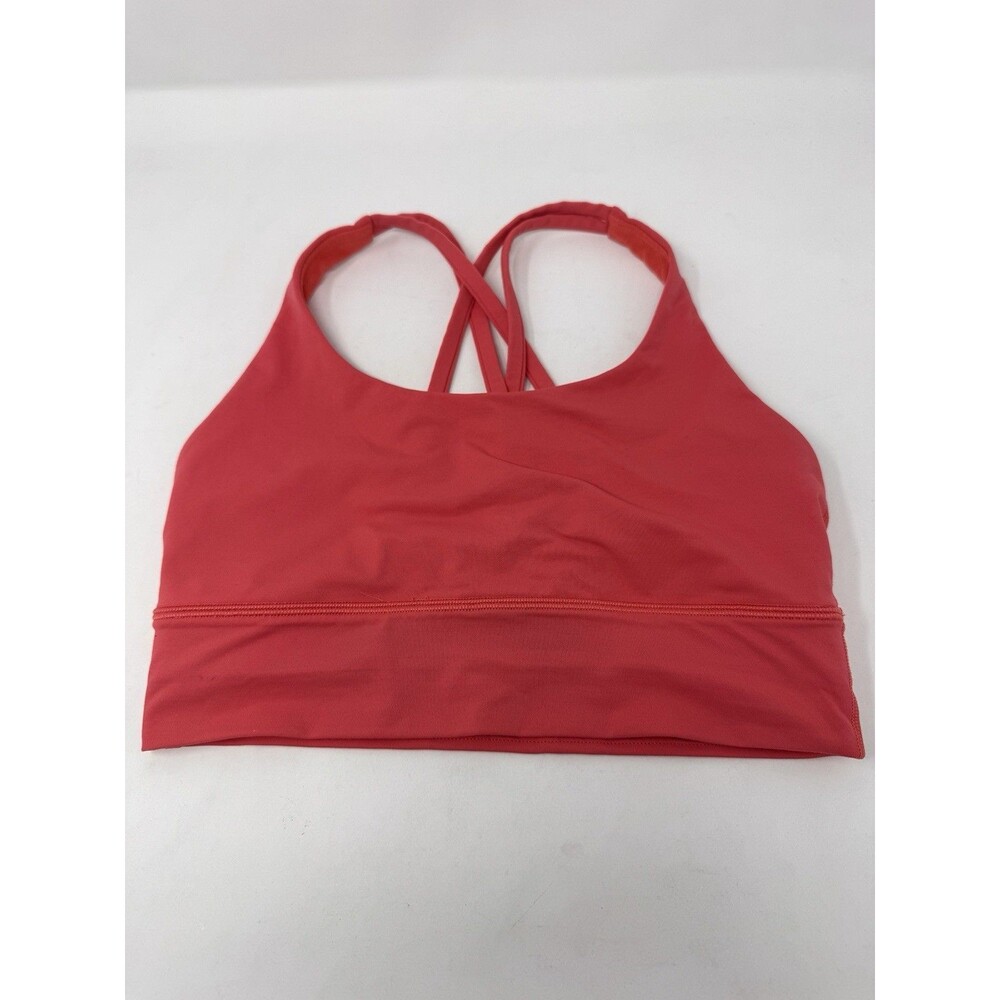 Lululemon Energy Sports Bra Womens 6 Pink Strappy Crossback Yoga Athletic Gym
